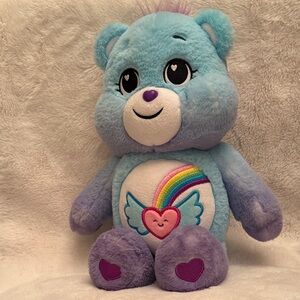 Care bears Plush Rainbow Heart Blue-Purple Teddy Bear - Kids Toy